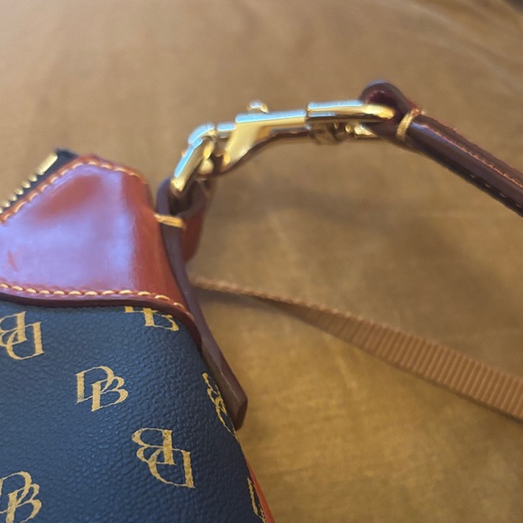 Dooney & Bourke Blue and Brown Monogram Shoulder Bag - Picture 10 of 11